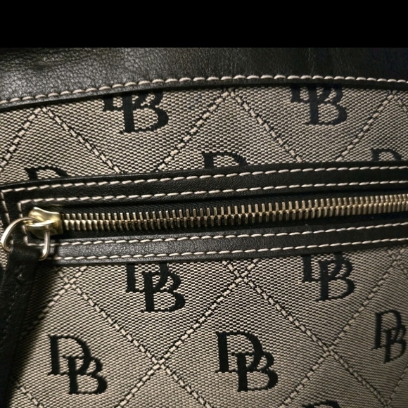 Dooney & Bourke 1975 Signature Satchel Shoulder Bag Designer Black/Gray DB134V - Picture 8 of 16